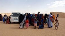 The welcoming parties at the refugee camps for relatives visiting from the Territory are no less emotional than on the other side of the border. UNHCR/ S. Hopper